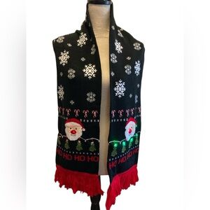 Christmas scarf blinking Santa lights fun cute whimsy